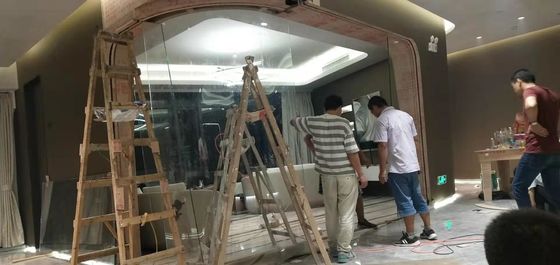أنيق منحني الحرارة منحني الدرابزين الزجاج غير منتظمة الشكل