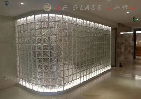 الطوب الجدار الزجاجي الشفاف 50mm 8x8x4 الصلبة المعمارية غائم
