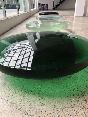 مكتب الفندق Clear Green Dewaxing Liuli Sand Carved Glass
